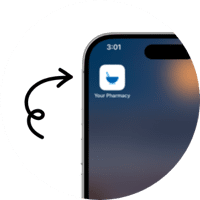 The patient portal app icon being added to a phone home screen